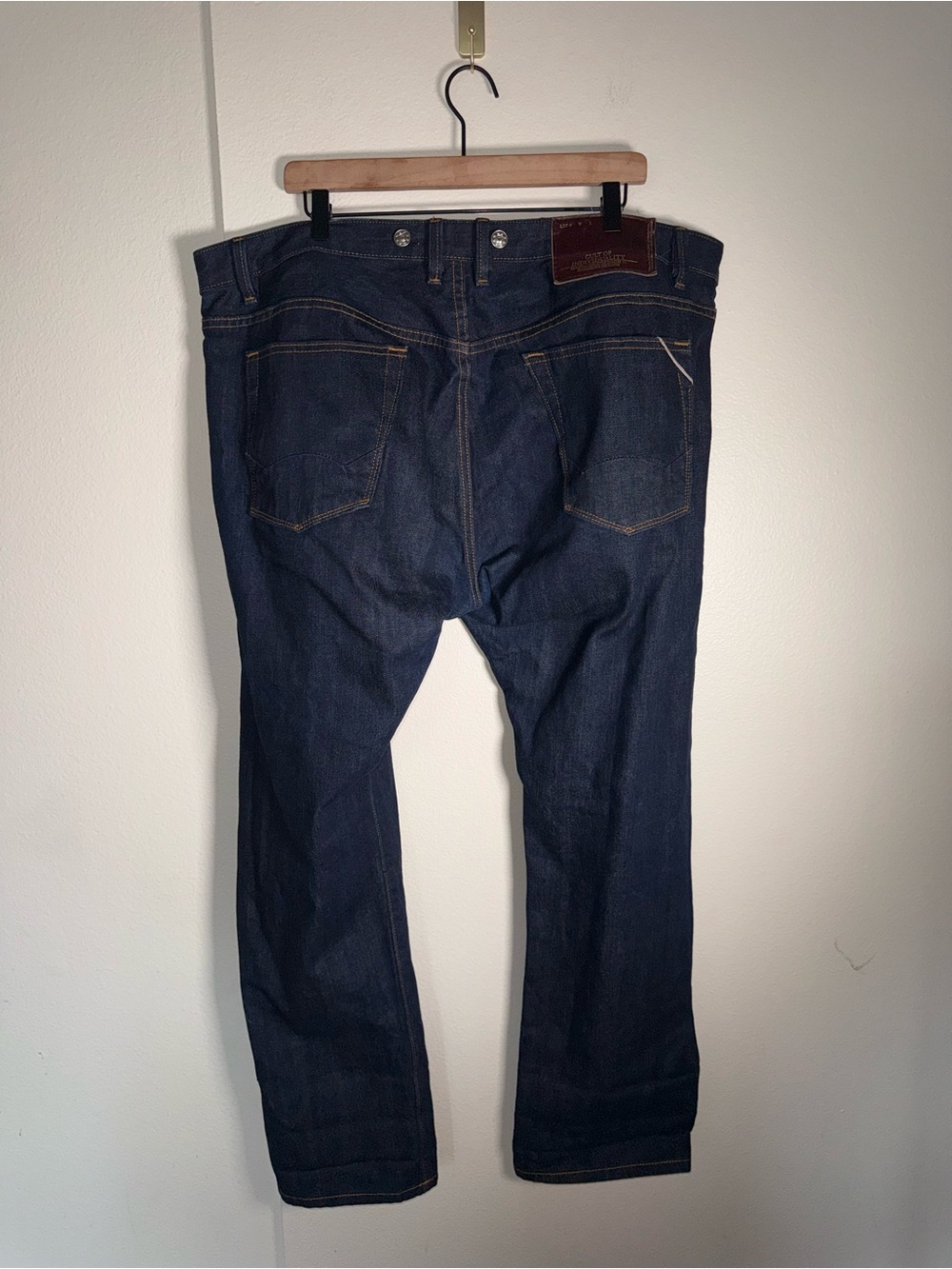 CULT OF INDIVIDUALITY Rocker Slim Selvedge Denim Mens Dark Wash Jeans W42 L 33 - Picture 5 of 7